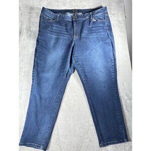 Morgan & Walker Womens Plus Size 22 Blue Jeans Stretch Denim Retro Indigo